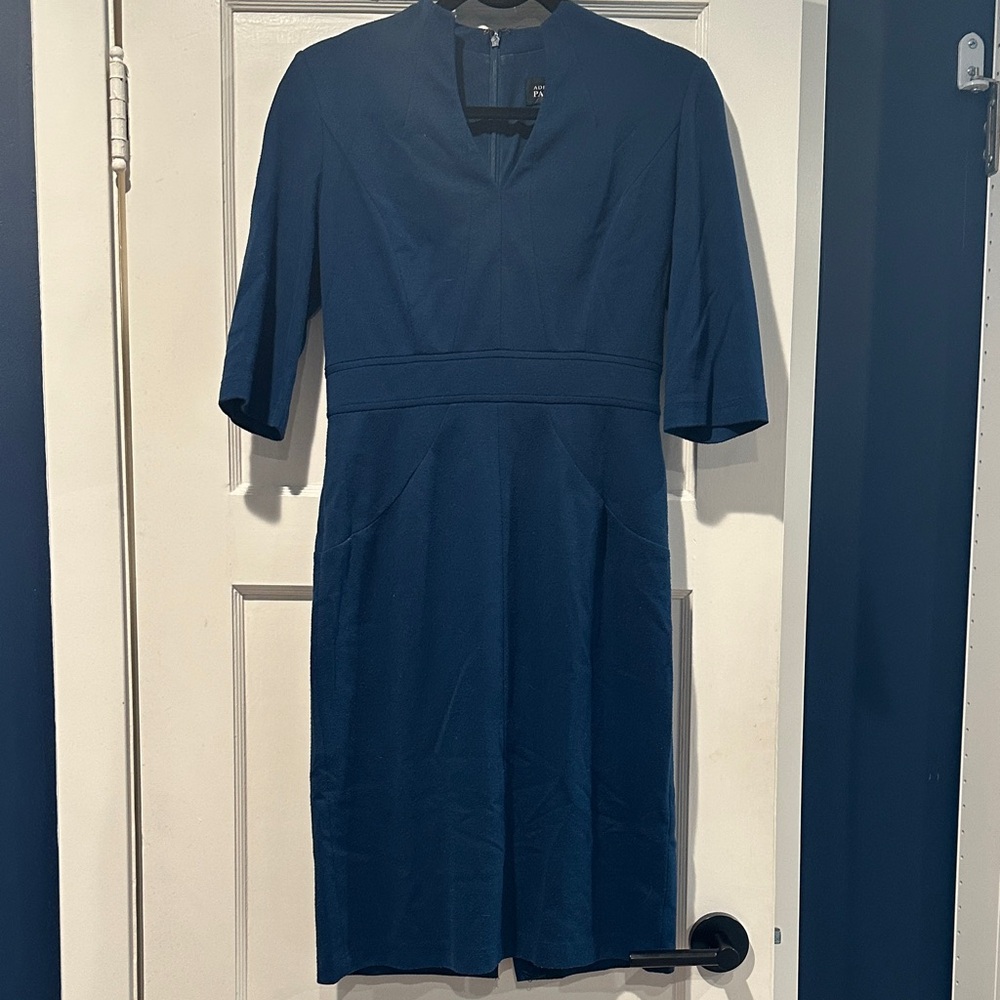 Adrianna Papell Navy Long Sleeve Dress